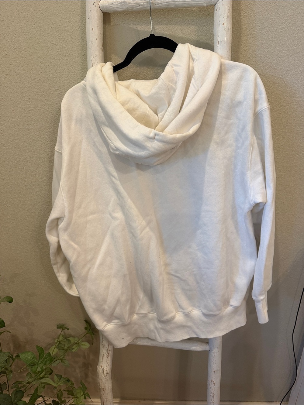 Nike White Full-Zip Bomber Hoodie with Black Swoosh - Picture 3 of 3